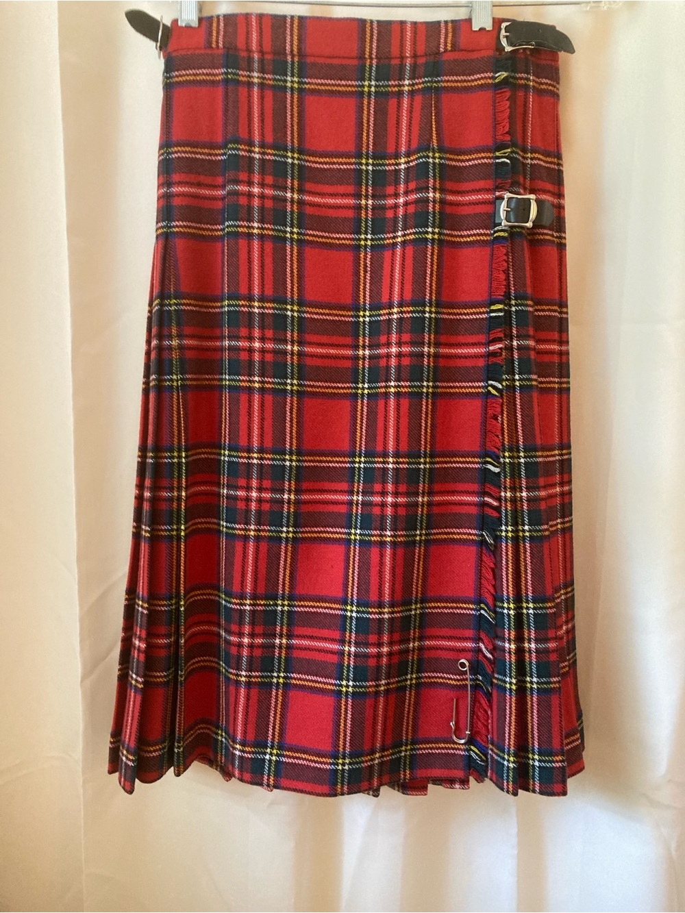 Vintage, Unworn, Woolen Red Tartan Kilt